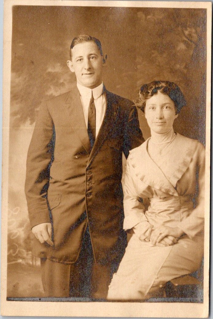RPPC Man and Woman Dittrich Studios Atlantic City Antique Postcard B22