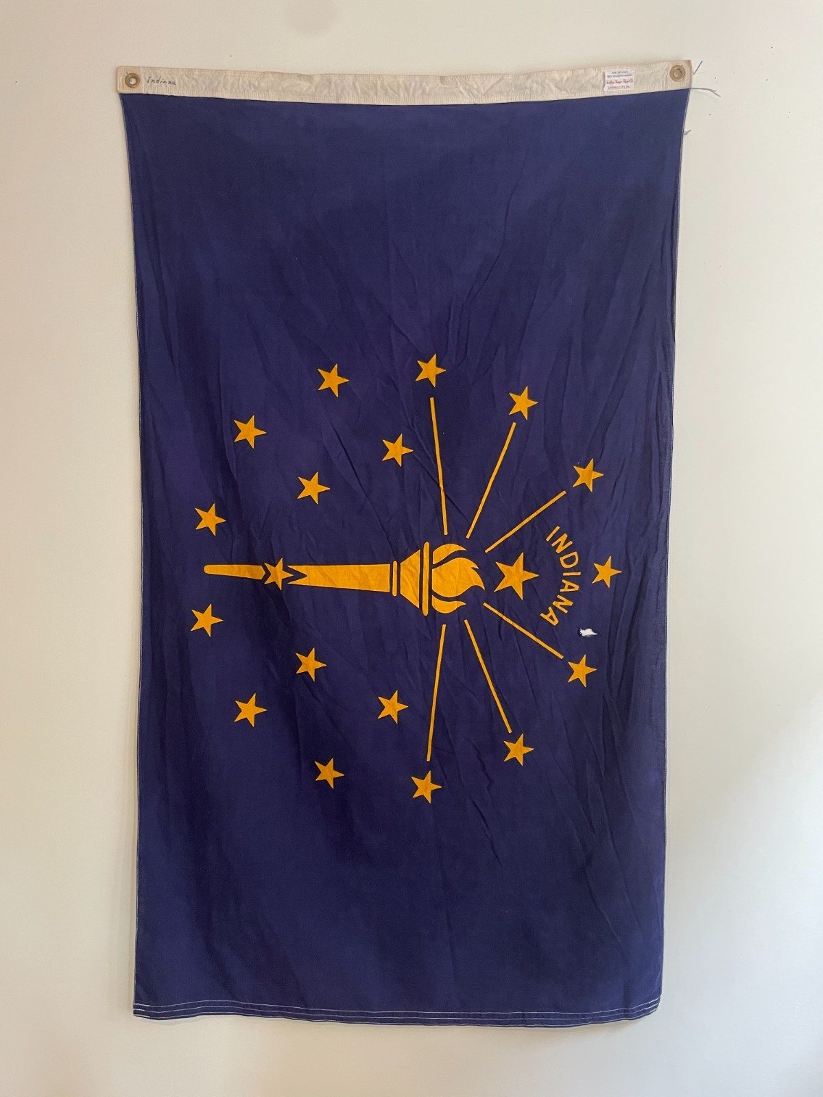 Vintage Valley Forge INDIANA State Flag 3x5\'  Spring City PA Made in USA