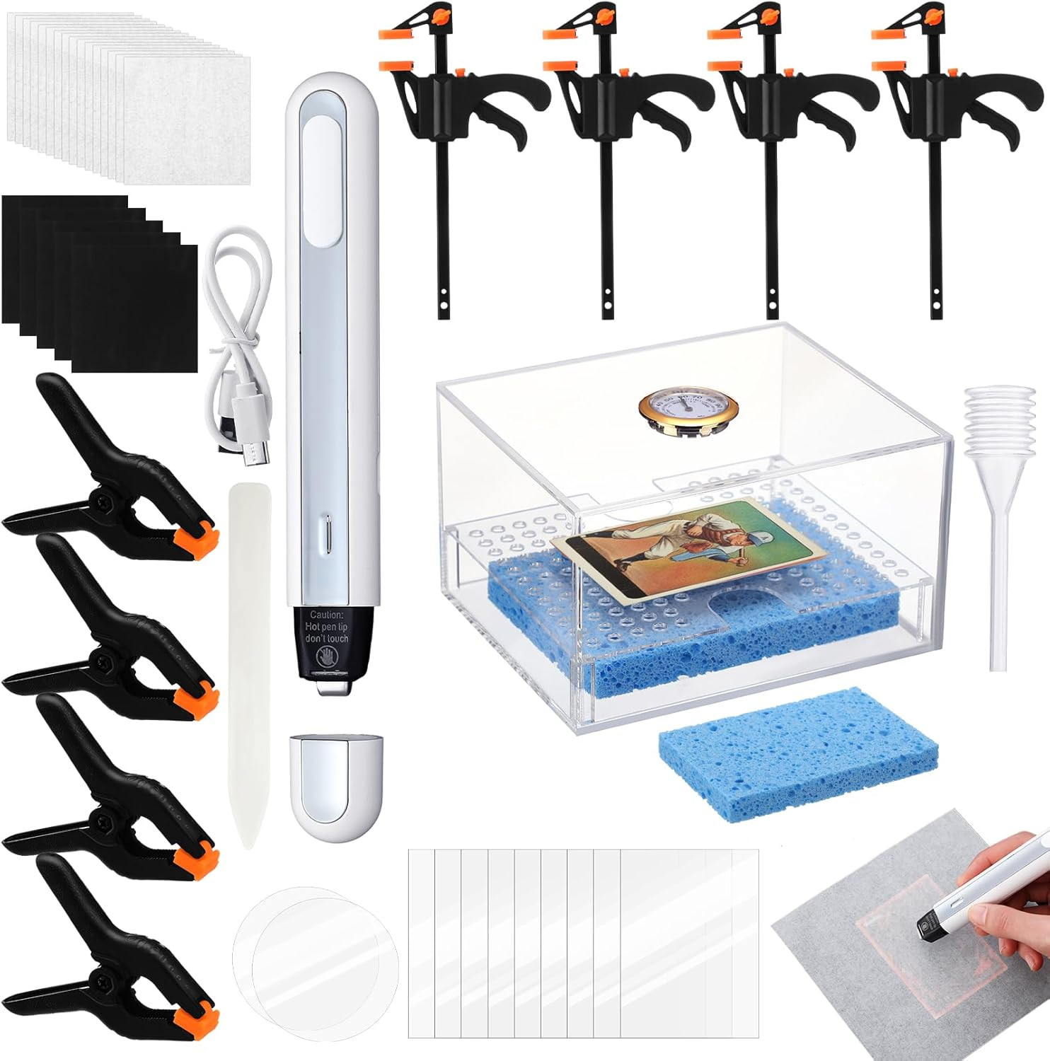 Trade Card Flattening Kit Sports Card Cleaning Kit with 1 Moisturizing Box 2 Acr Trade Card Flattening Kit Sports Card Cleaning Kit with 1 Moisturizing Box 2 Acr
