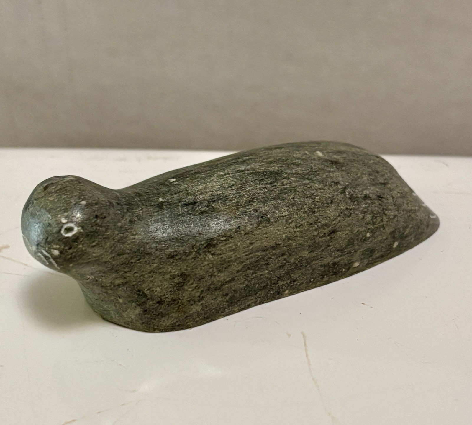 Handmade Inuit Soap Stone Sea Lion Figure Canadian Eskimo Signed Dimu