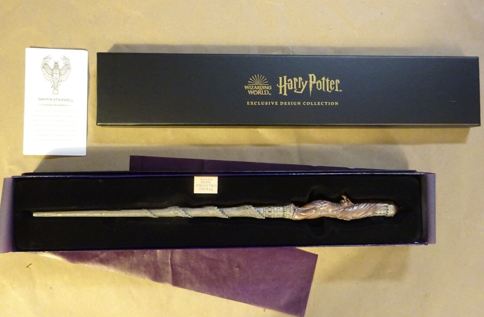 Authentic Wizarding World of Harry Potter Griffin Stairwell Wand (s23) Damaged