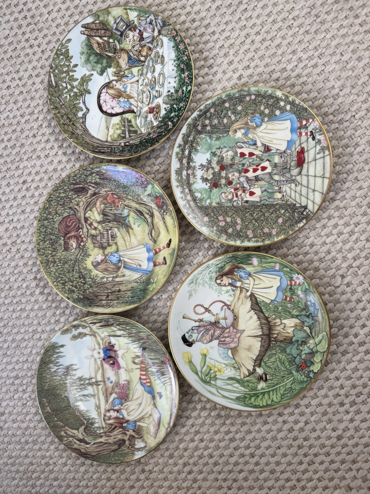 VTG Alice in Wonderland Limoges Plate Nightingale Lot Of 5