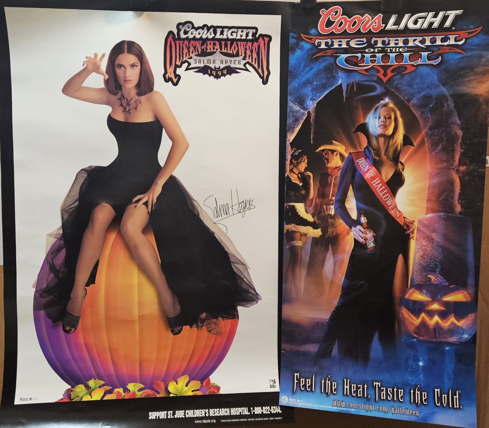 Halloween Coors Light Poster Set, Salma Hayek & Thrill of the Chill