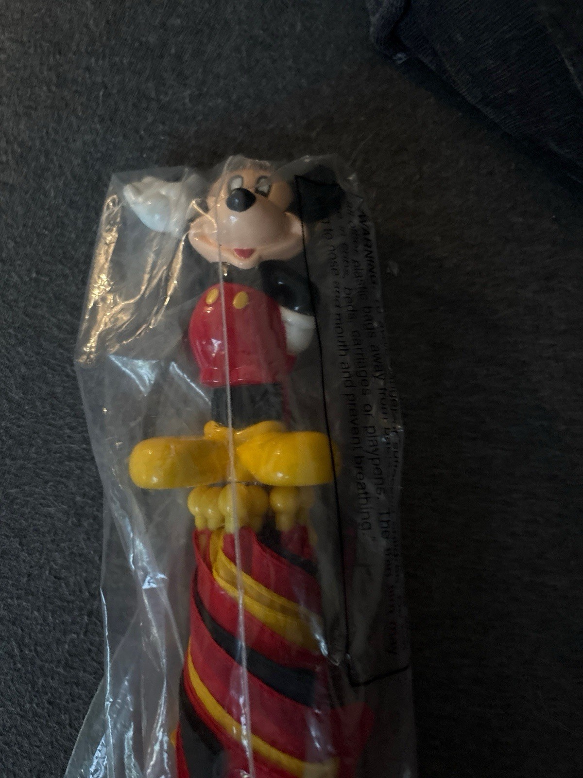 Vintage Disney “Mickey’s Stuff For Kids” 3D Figure Handle Folding  Umbrella