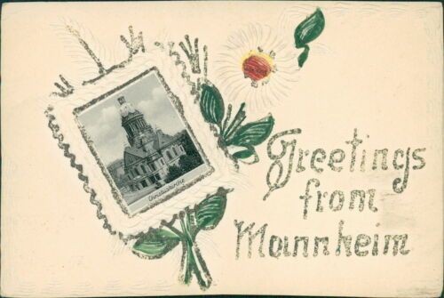 Postcard Grettings from Mannheim embossing card (No.9341)
