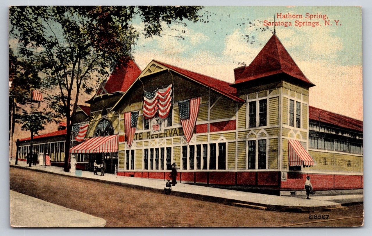 Antique Postcard Hathorn Spring Saratoga Springs New York USA Posted 1914