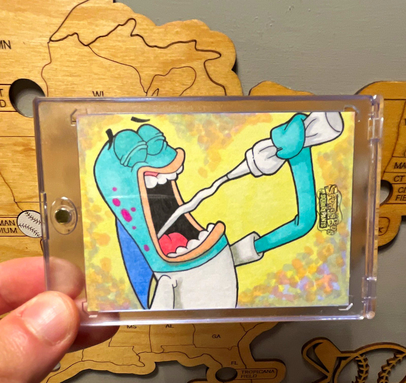 2025 Topps Chrome SpongeBob 25th Harold Iconic Mayonnaise scene 1/1 Sketch card