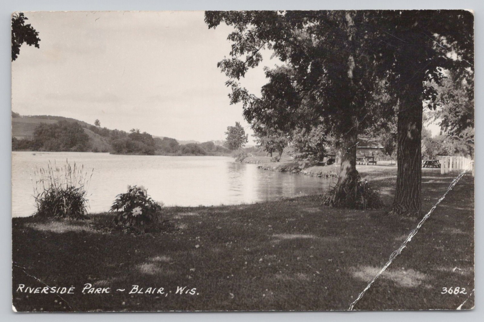 Riverside Park, Blair, Wisconsin WI RPPC UNP Postcard