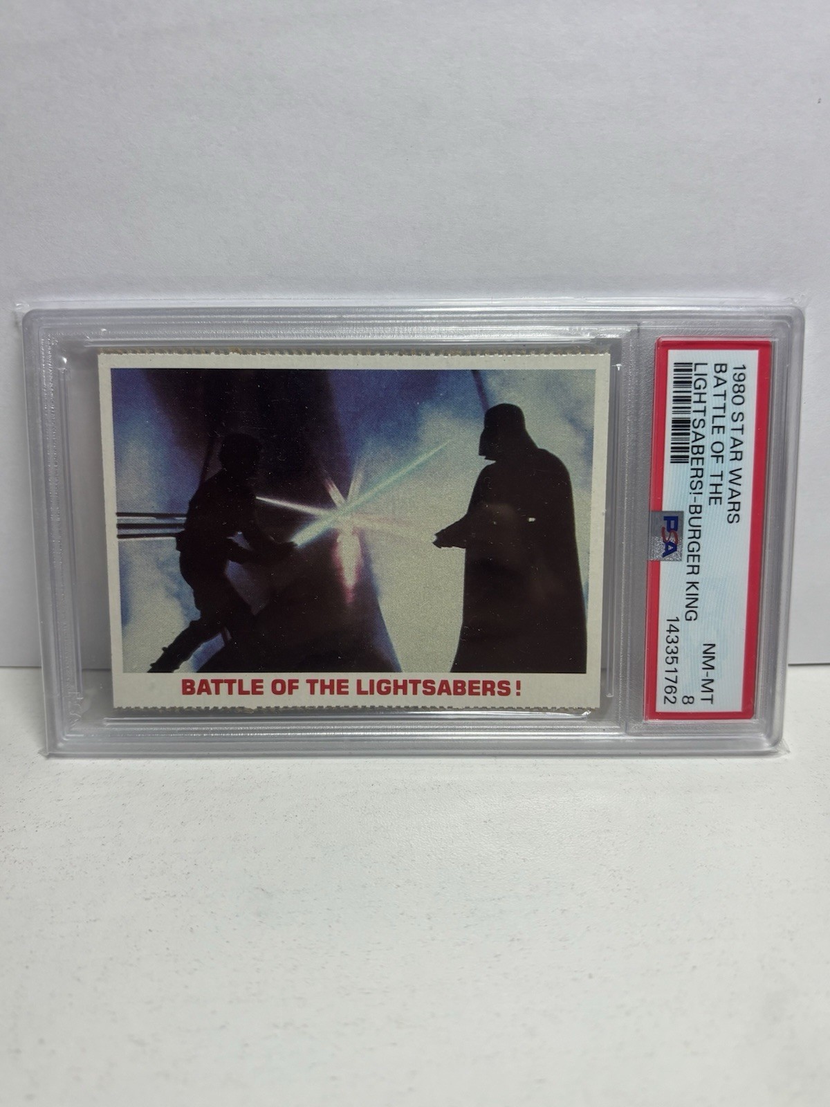 1980 Star Wars Luke Skywalker Darth Vader Battle of the Lightsabers PSA 8