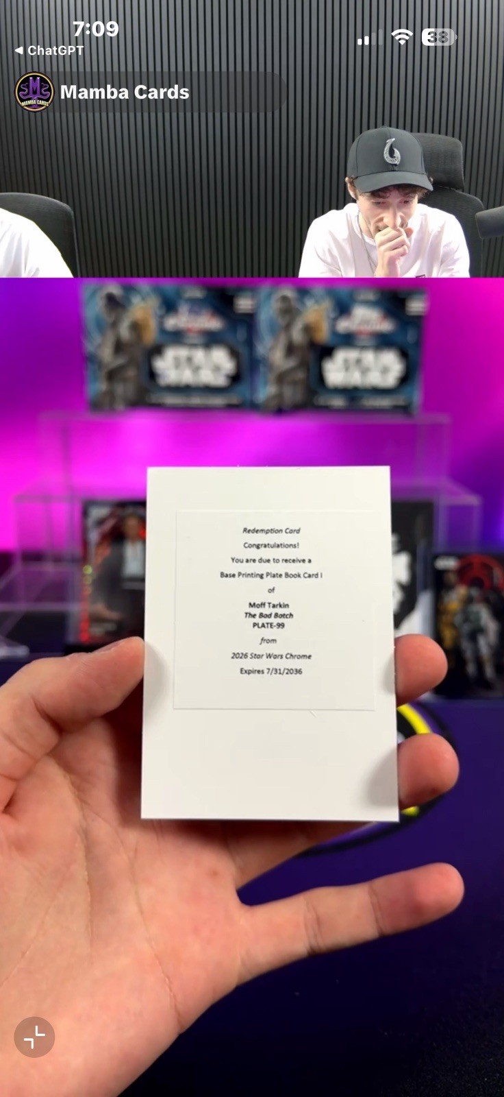 2026 Topps Chrome Star Wars Moff Tarkin Printing Plate Book 1/1 Redemption