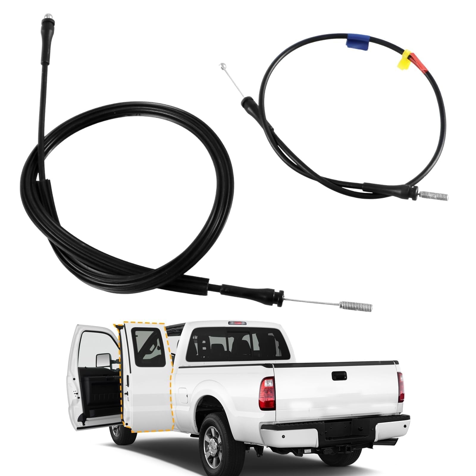Rear Left & Right Extended Cab Door Latch Release Cable Compatible with Ford ...