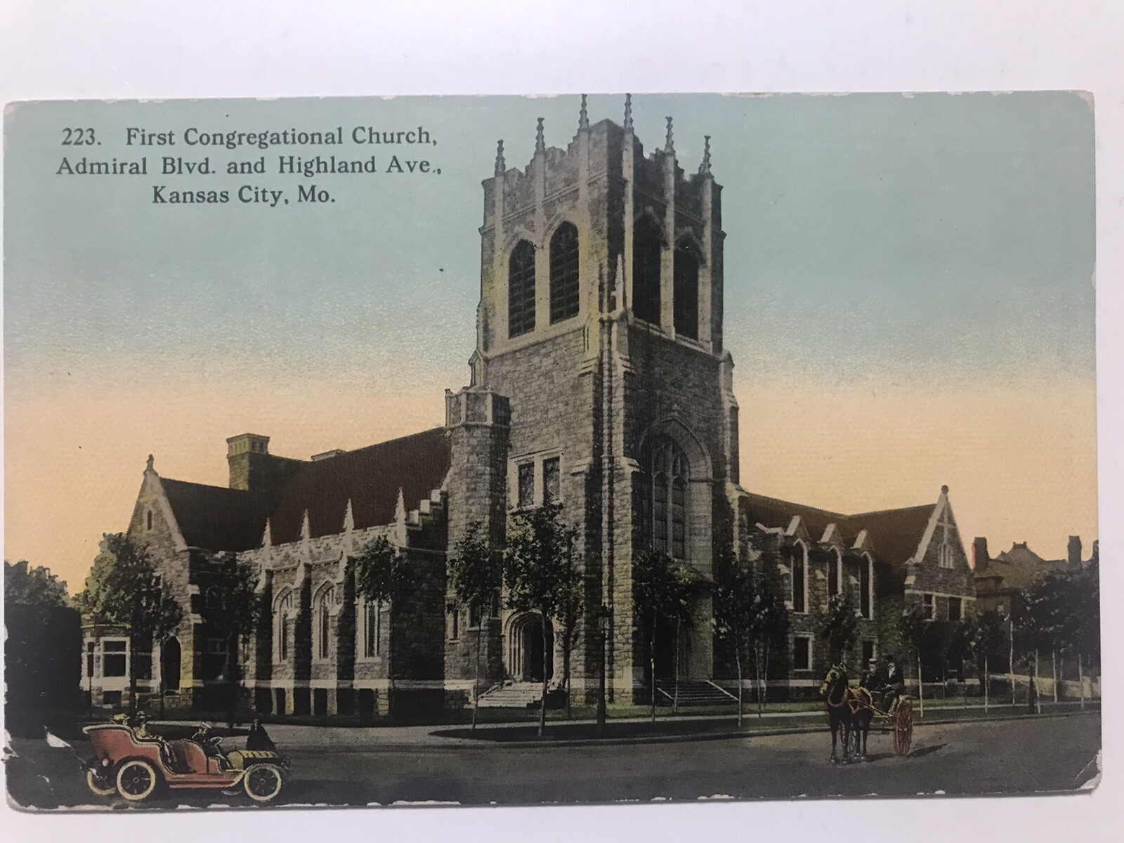 1910 First Congregational Church Kansas City Missouri Divided Back Postcard