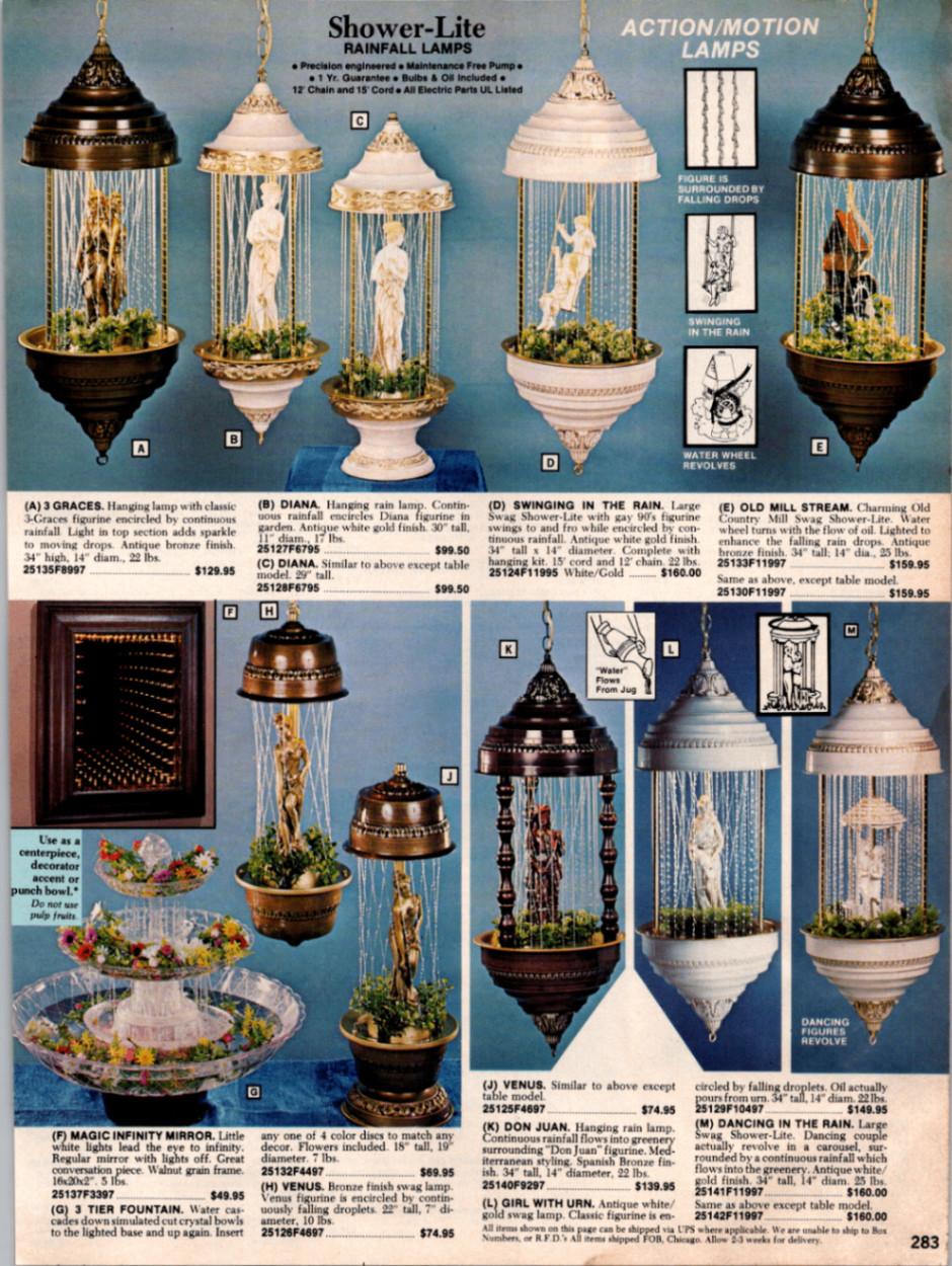Vintage 1970s Lighting Catalog Ad Page 283/284 Lamps Retro Home Decor Print