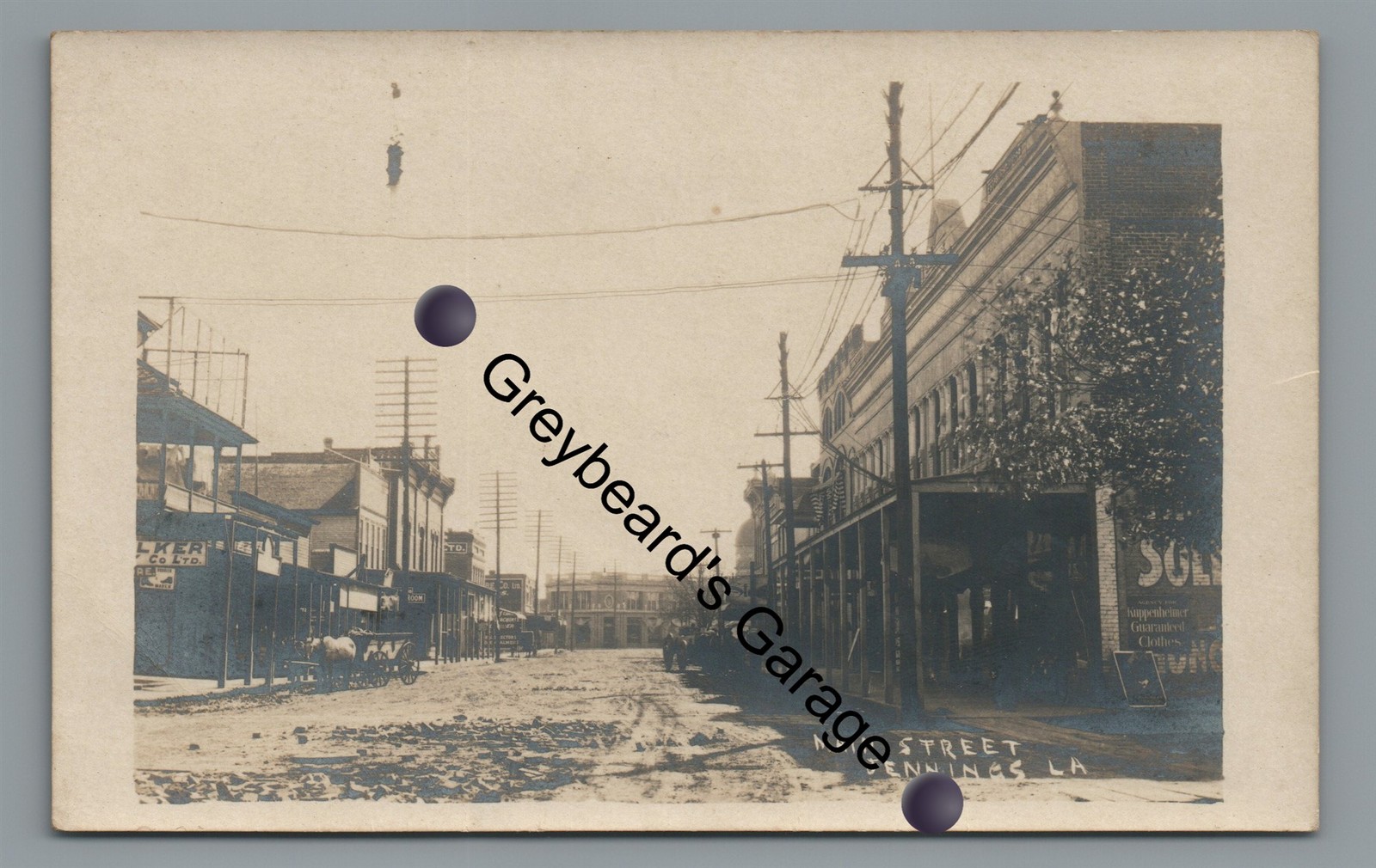 RPPC Main Street JENNINGS LA Louisiana Vintage Real Photo Postcard