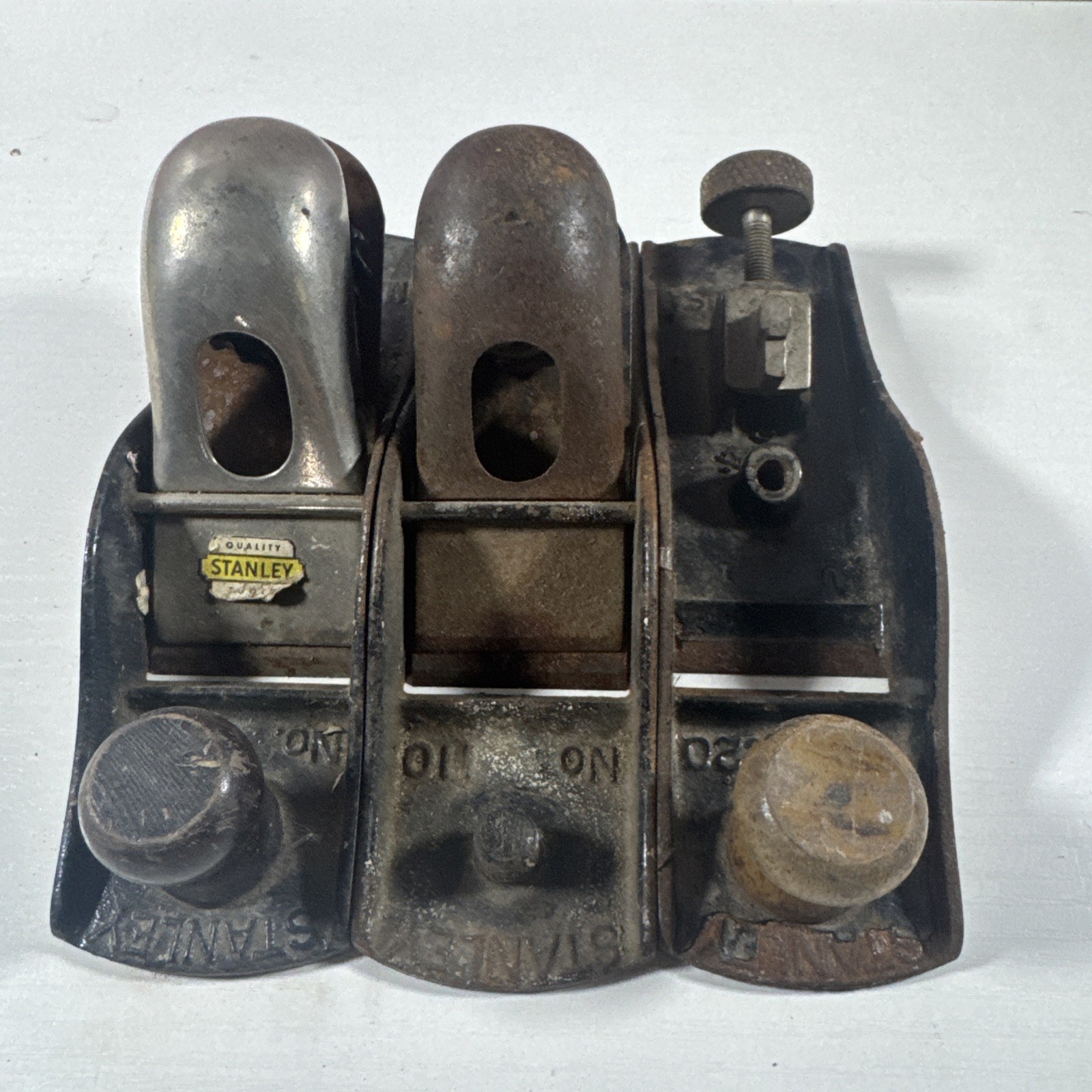 Lot Of Three Vintage Stanley No 110 Wood Planes As Is 