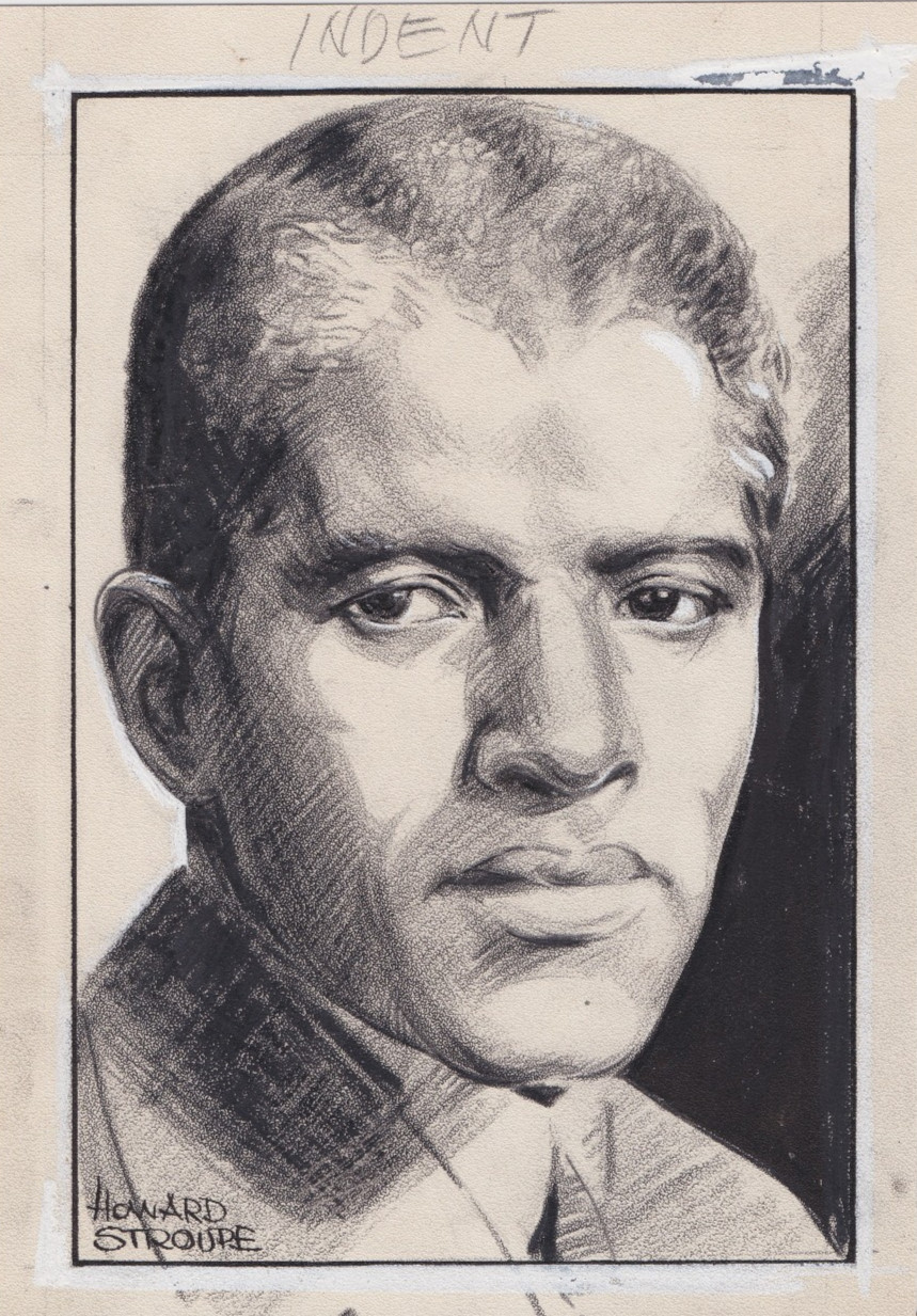 1934 Press Photo Drawing of Negro Tenor and Composer Roland Hayes