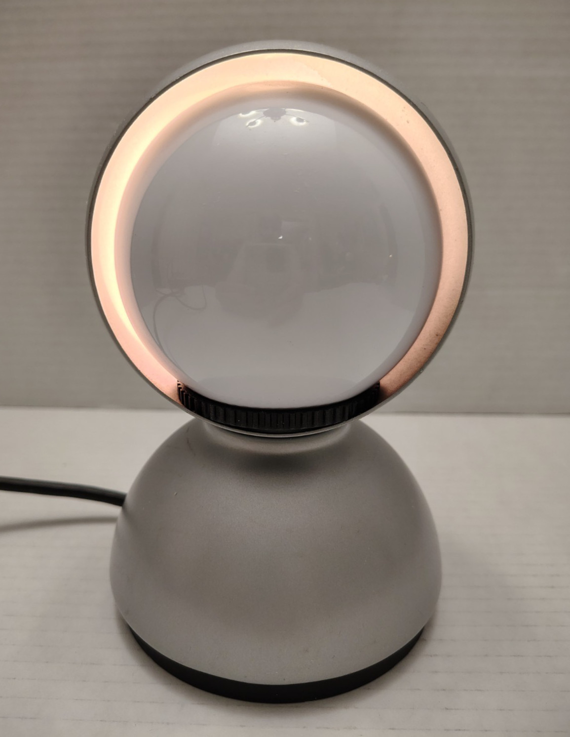 Vintage Vico Magistretti Silver Eclipse Eclisse Lamp  Italy Studio Artemide