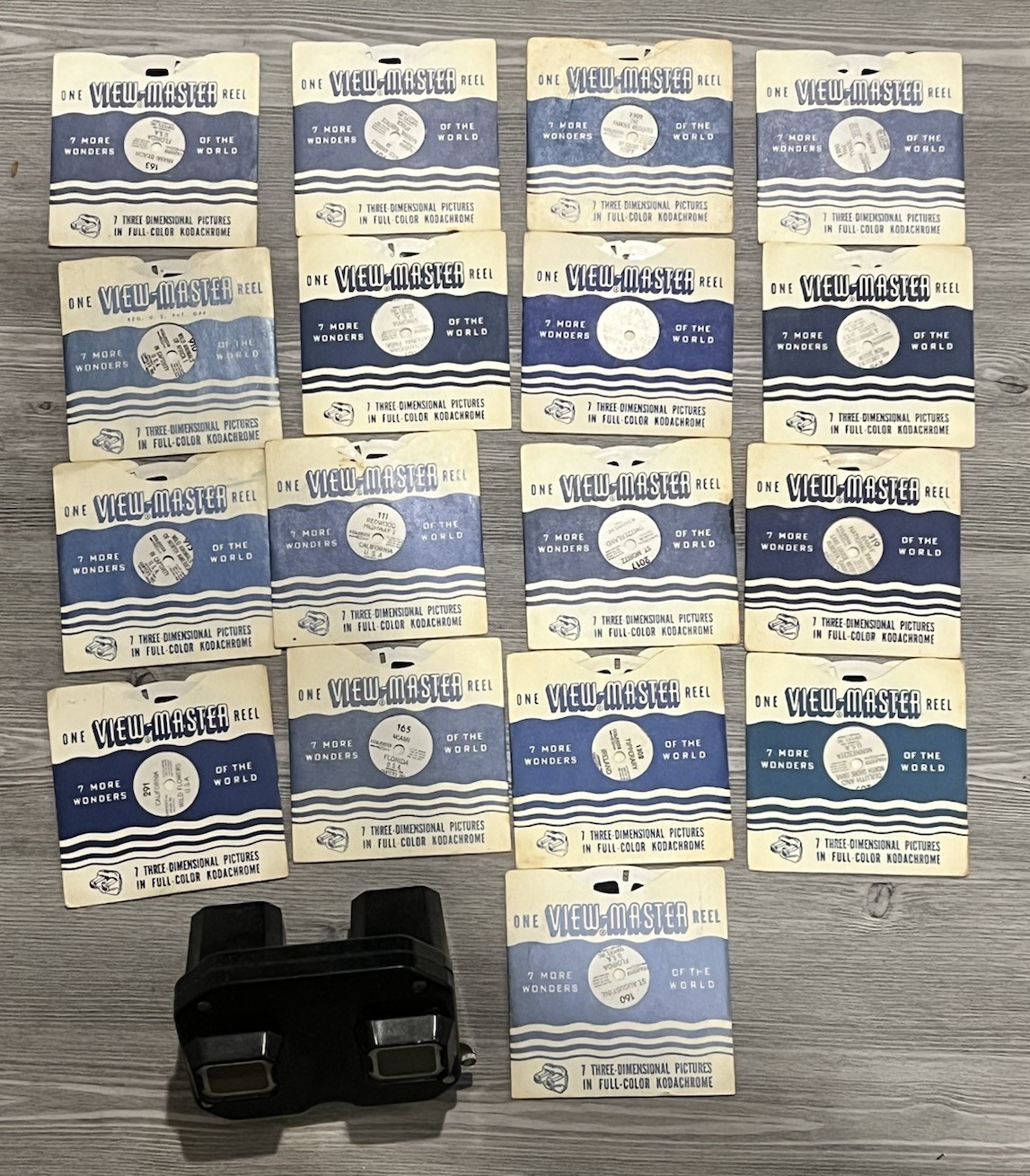 Vtg 1940s Sawyer’s Bakelite View-Master + 17 Reels 7 More Wonders Of The World