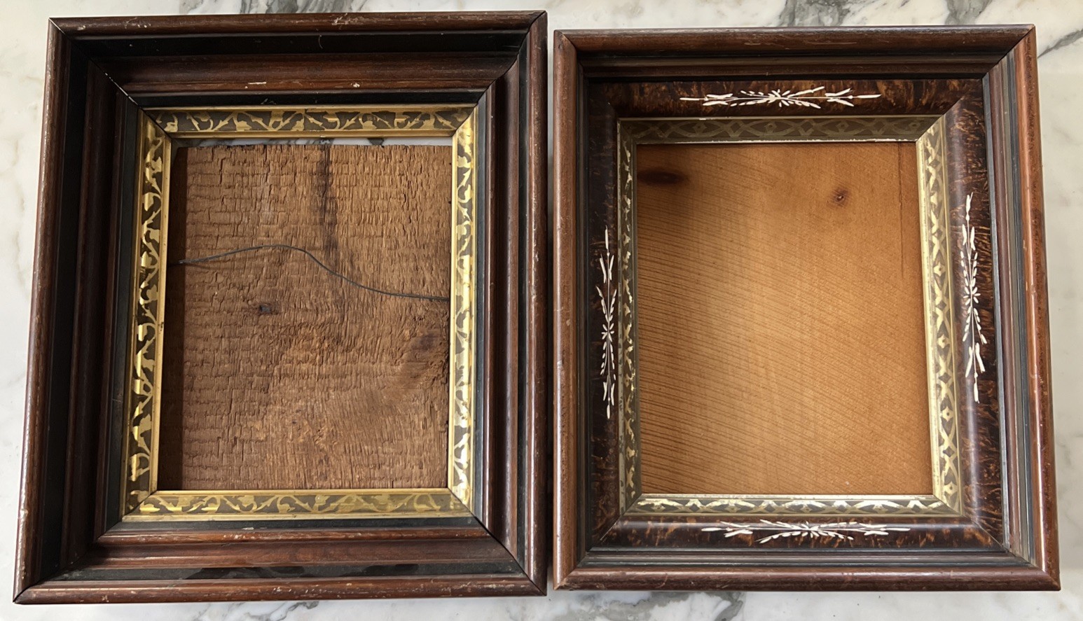 Two (2) Victorian/Edwardian Wood/Gilt Eastlake Style Water Gilt Picture Frames