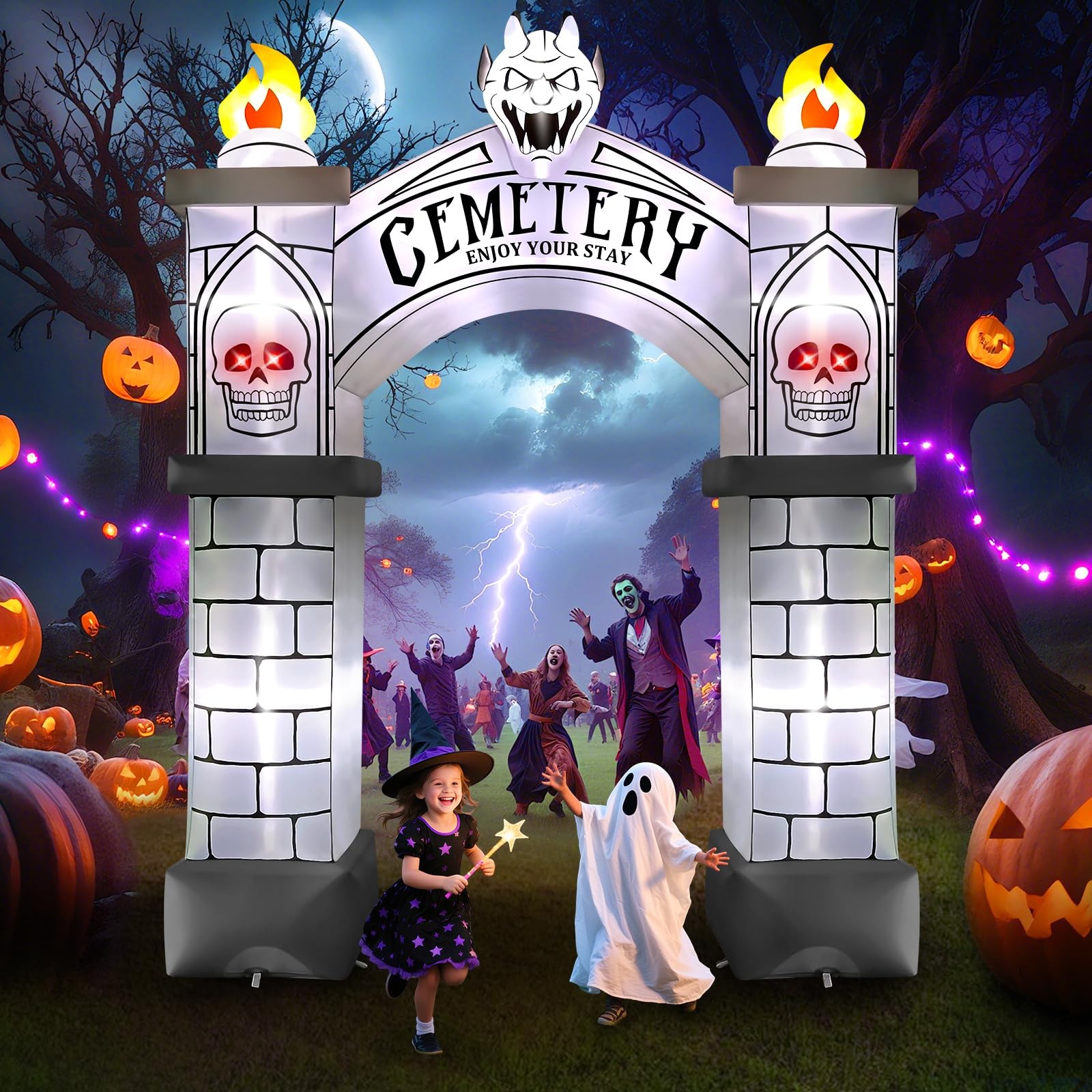 Kalolary 10FT Tall Halloween Archway Inflatables