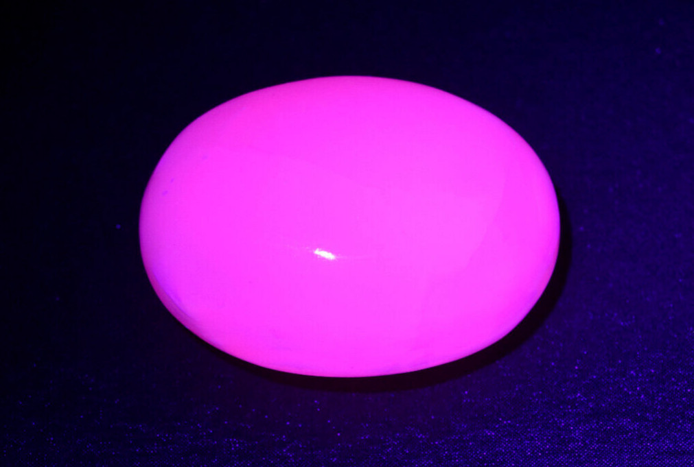 Pink Mangano Calcite Puffy Palmstone Fluorescent UV Reactive # S11
