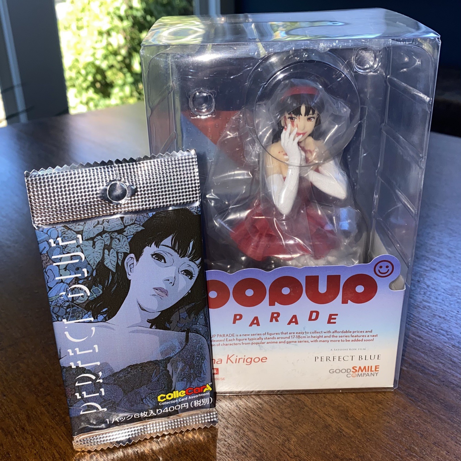 Pop Up Parade PERFECT BLUE Mima Kirigoe Figure + Rare 1997 Trading Cards - NEW 