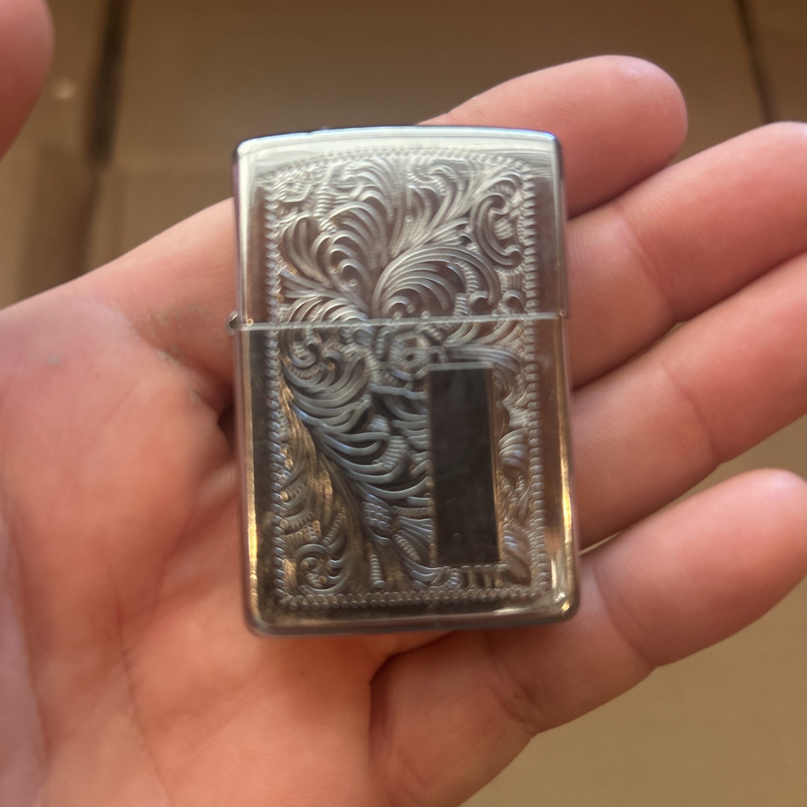 1984 Vintage Zippo Lighter - Florentine / Venetian Scroll Design