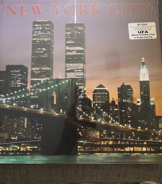 2002 NEW YORK TWIN TOWERS Calendar, Printed 2001, ONE 0F A KIND, orginal wrap.