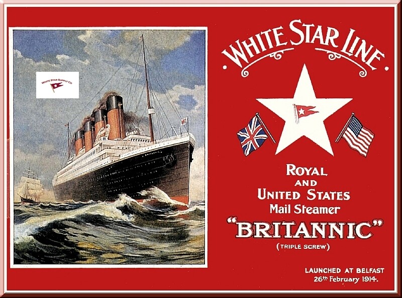 BEAUTIFUL RMS BRITANNIC, TITANIC'S SISTER SHIP, GORGEOUS REPRINT 1914