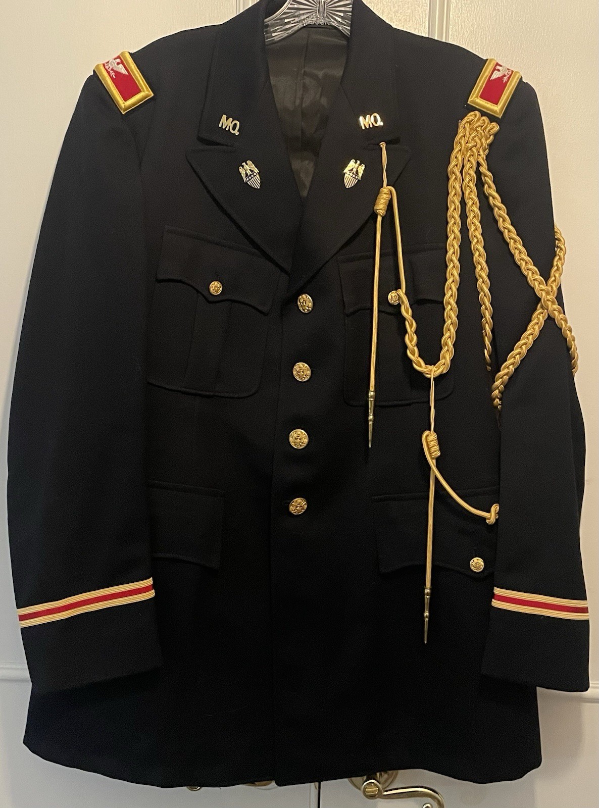 US Army Officer Uniform Large Missouri Wool Cord Vintage CRADDOCK Pins Navy Blue