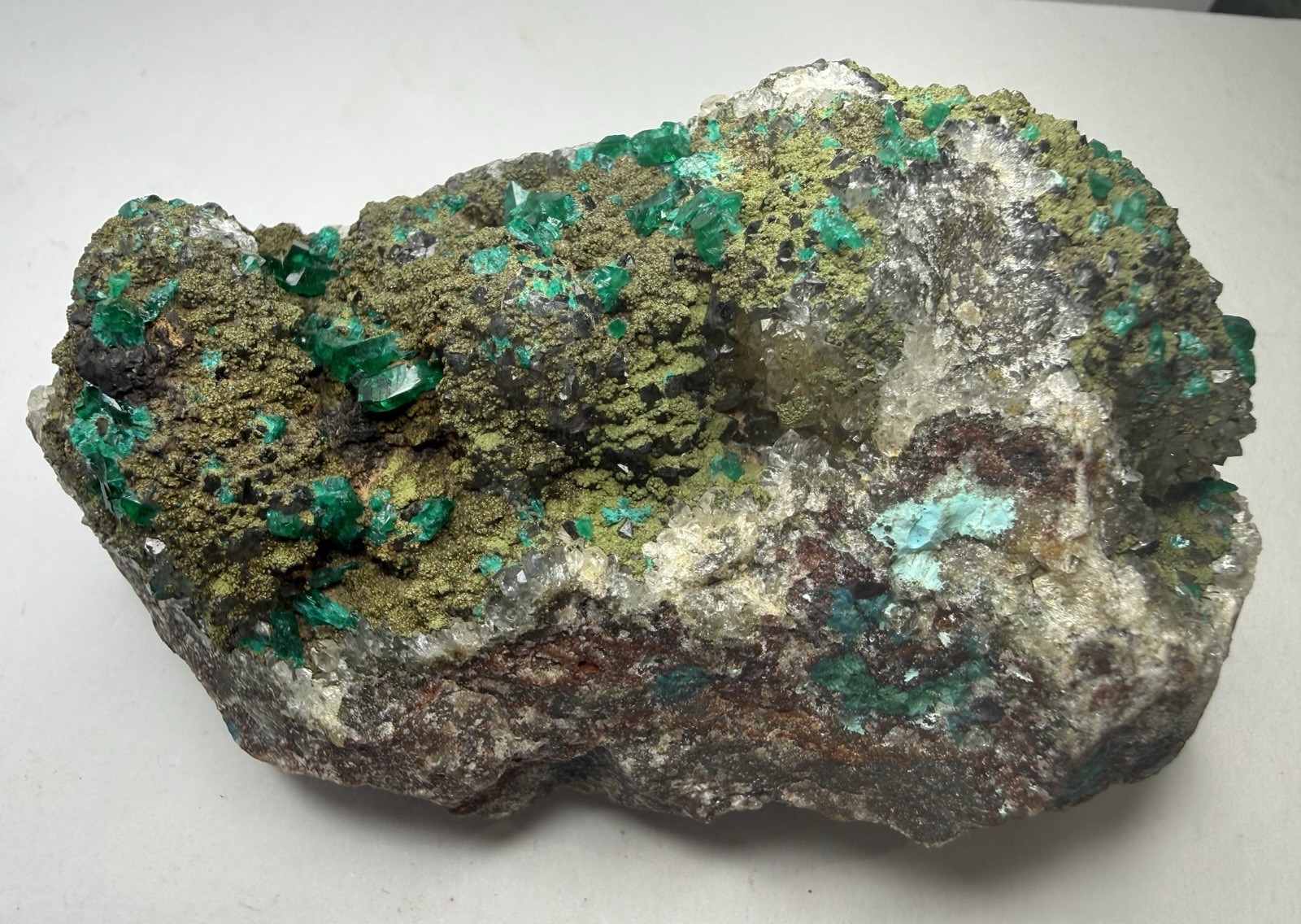 Natural Dioptase, Conichalcite, Plancheite, Shattuckite, Malachite DR Congo 322g
