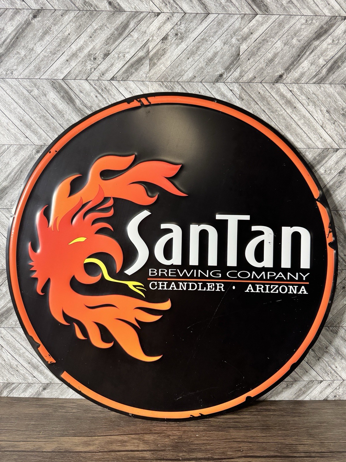 SanTan Brewing Company Chandler Arizona Embossed Tin Beer Sign 23.5\
