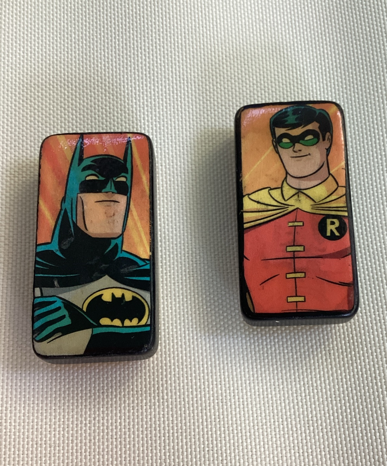 Etsy On eBay -Batman Robin Magnets  60s Era Design On Vintage Domino