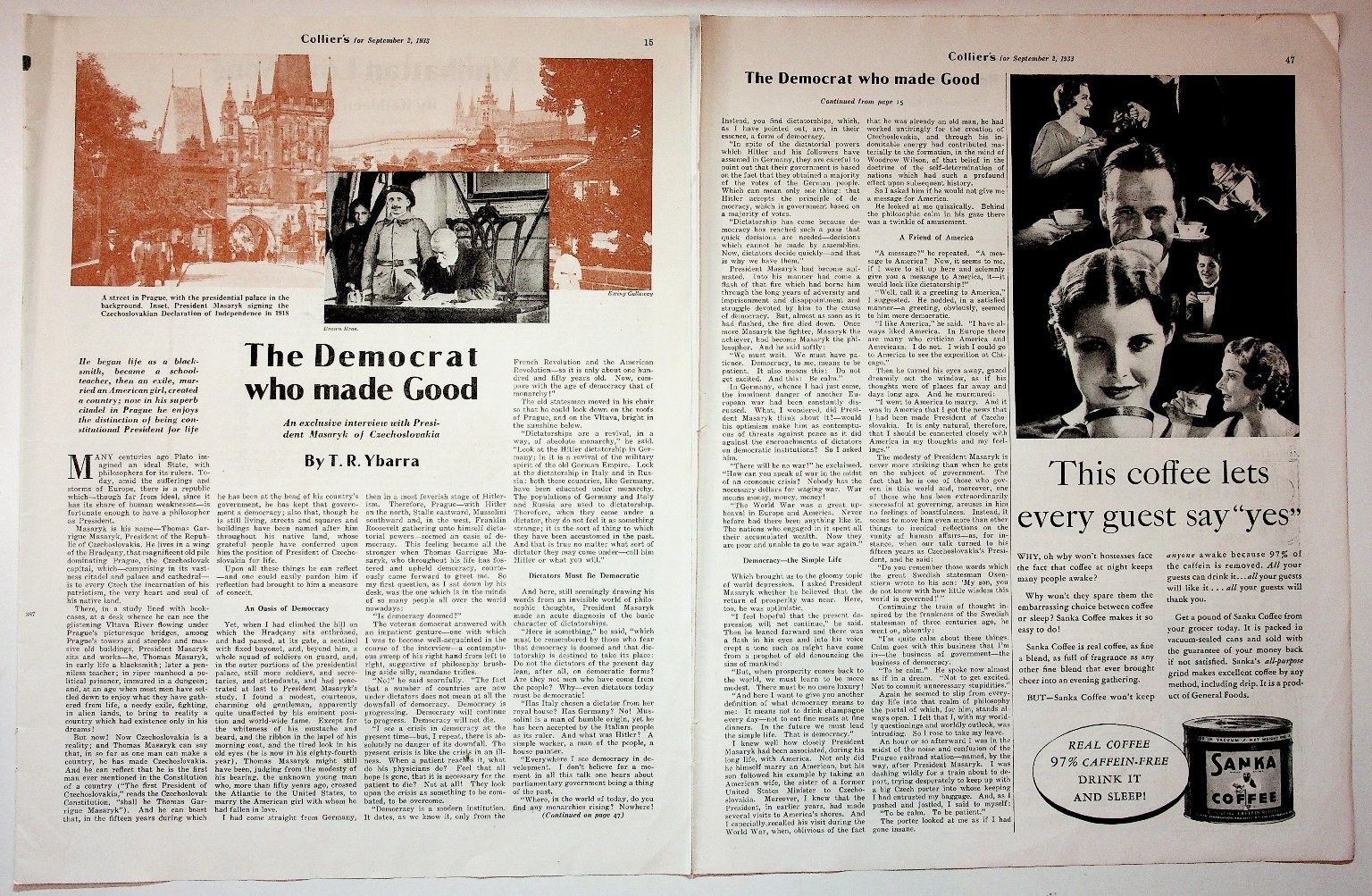 Collier's 1933 Original Print Article 10x13 Vintage Advertising Collectible