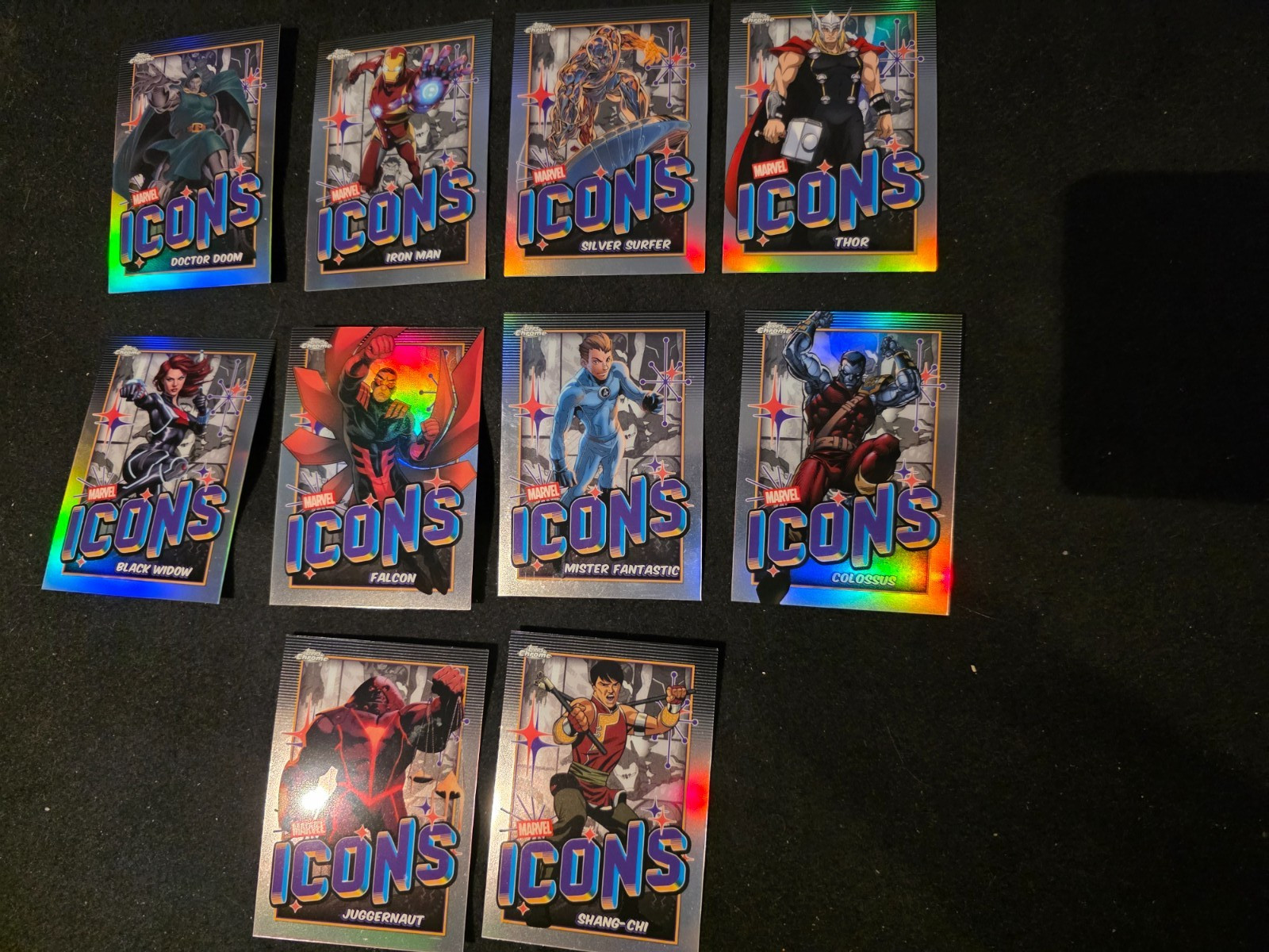 2025 Topps Chrome Marvel ICONs Complete Set 1-10 (10 Cards) 