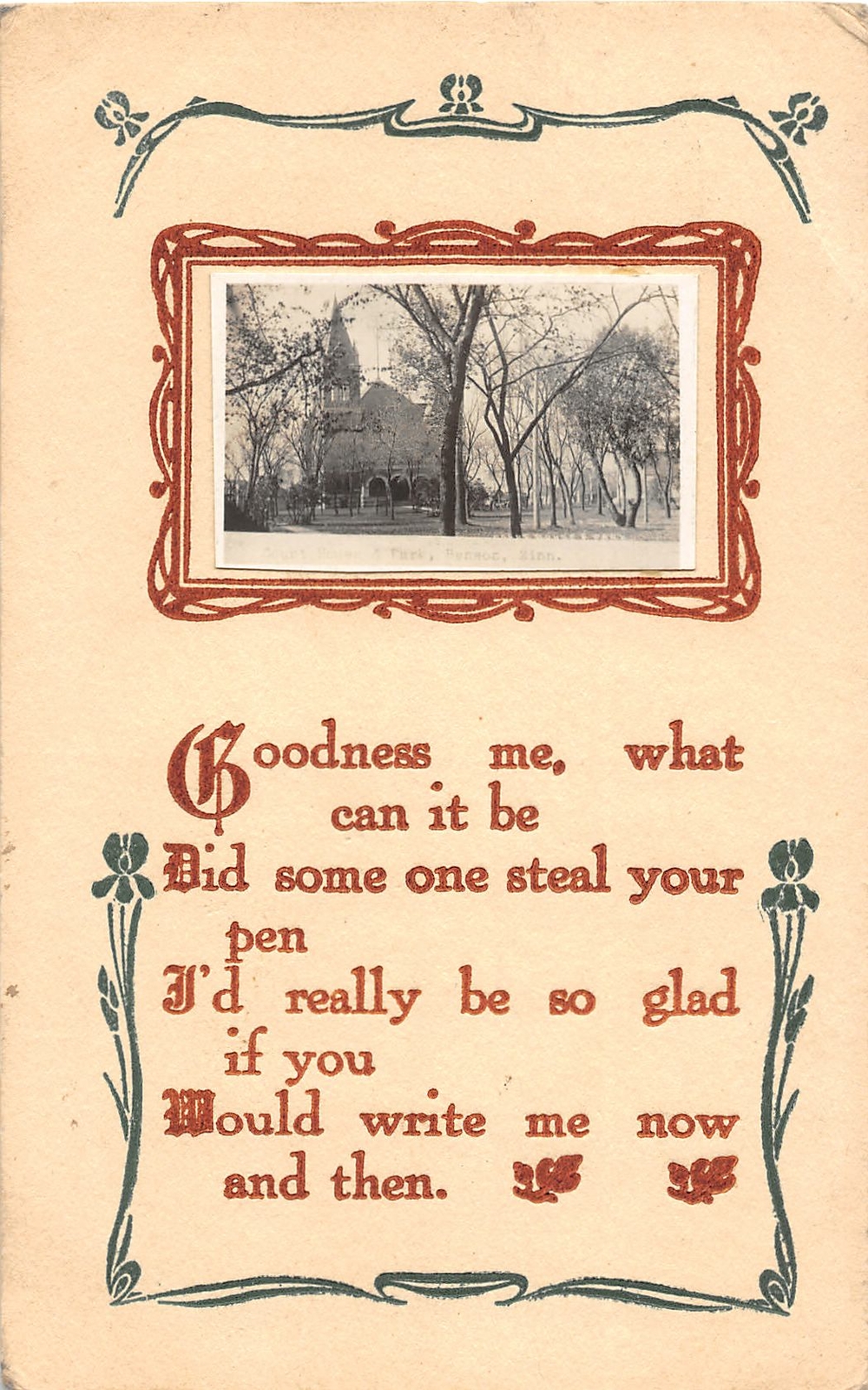 G49/ Benson Minnesota RPPC Postcard c1910 Court House and  Park 4