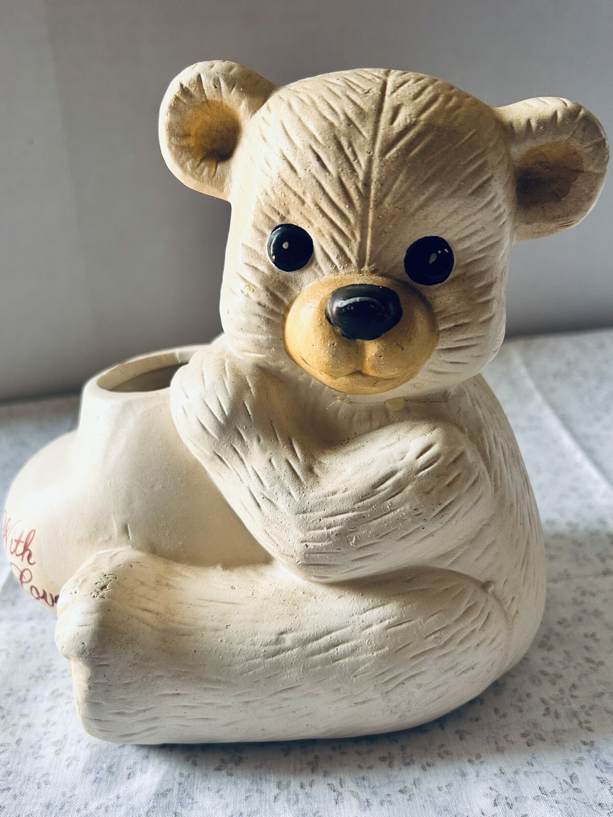 Vintage Trippies Inc 1988 With Love Teddy Bear Planter No Bows Unisex Baby Cute
