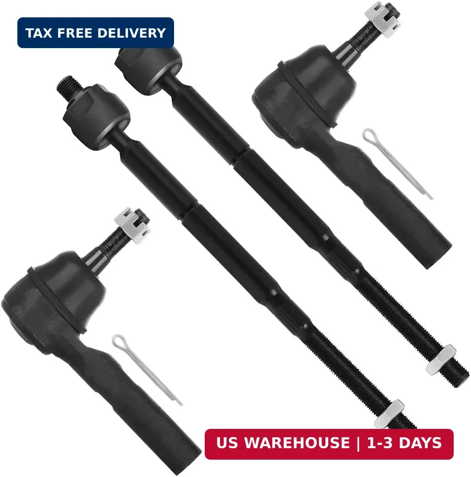 4pcs Front Suspension Kit Inner Outer Tie Rod End Fit 2007-2017 For Jeep Compass