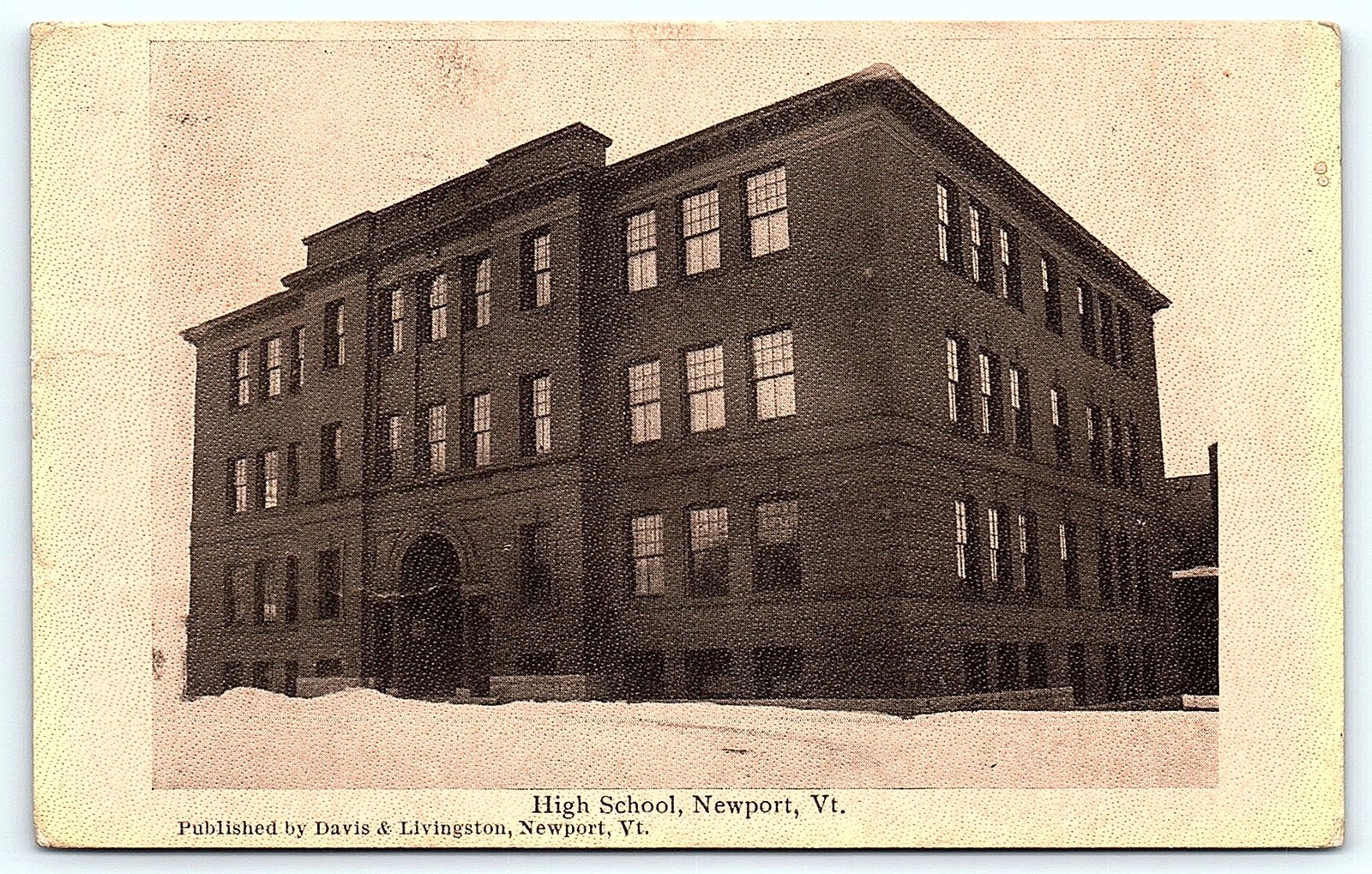 Postcard 1916 Newport, VT High School postcard
