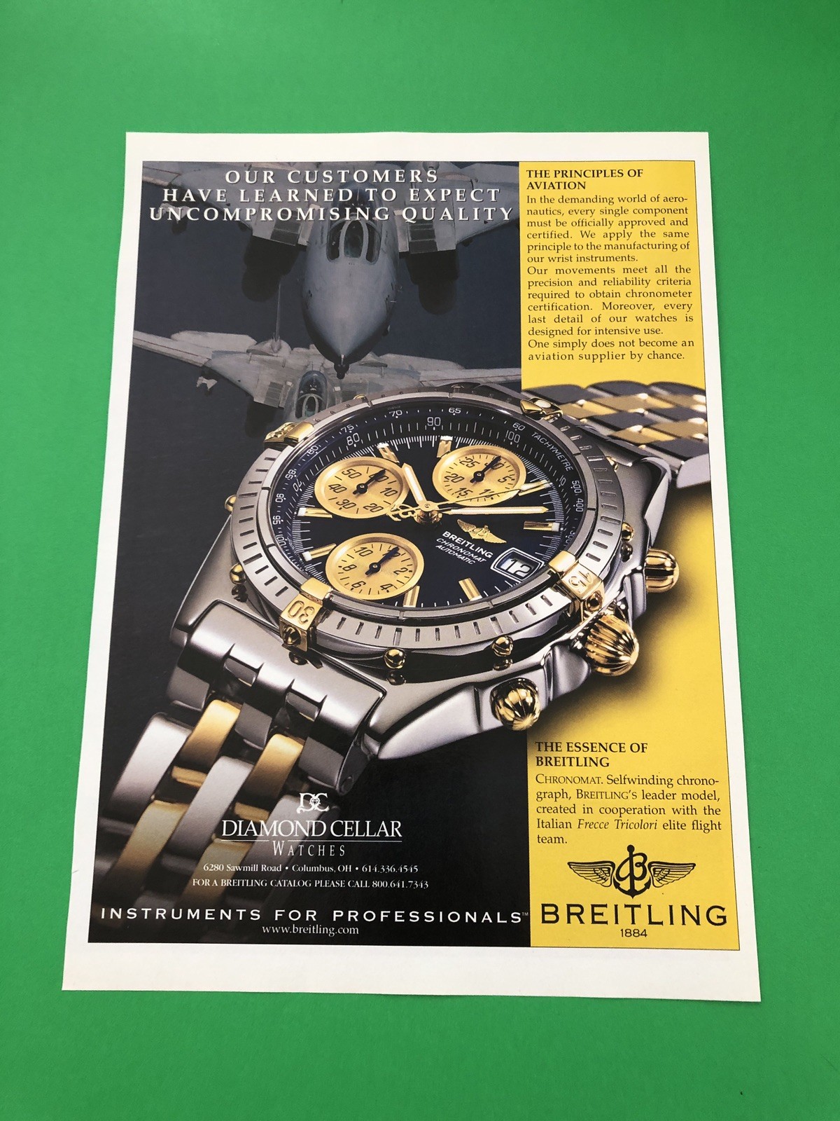 BREITLING CHRONOMAT F-15 EAGLE WATCH ORIGINAL PRINTED AD ADVERTISEMENT PRINT