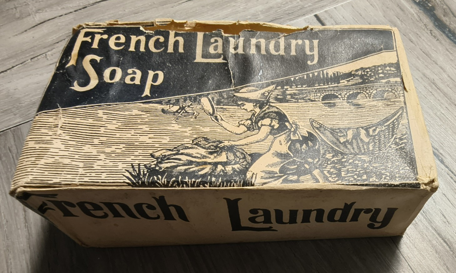 Antique 1890\'s FRENCH LAUNDRY SOAP Bar Kendall Mfg Est. 1827 Providence RI