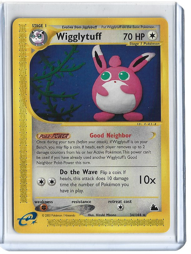 Pokemon Skyridge 34/144 Wigglytuff Non-Holo Rare NM