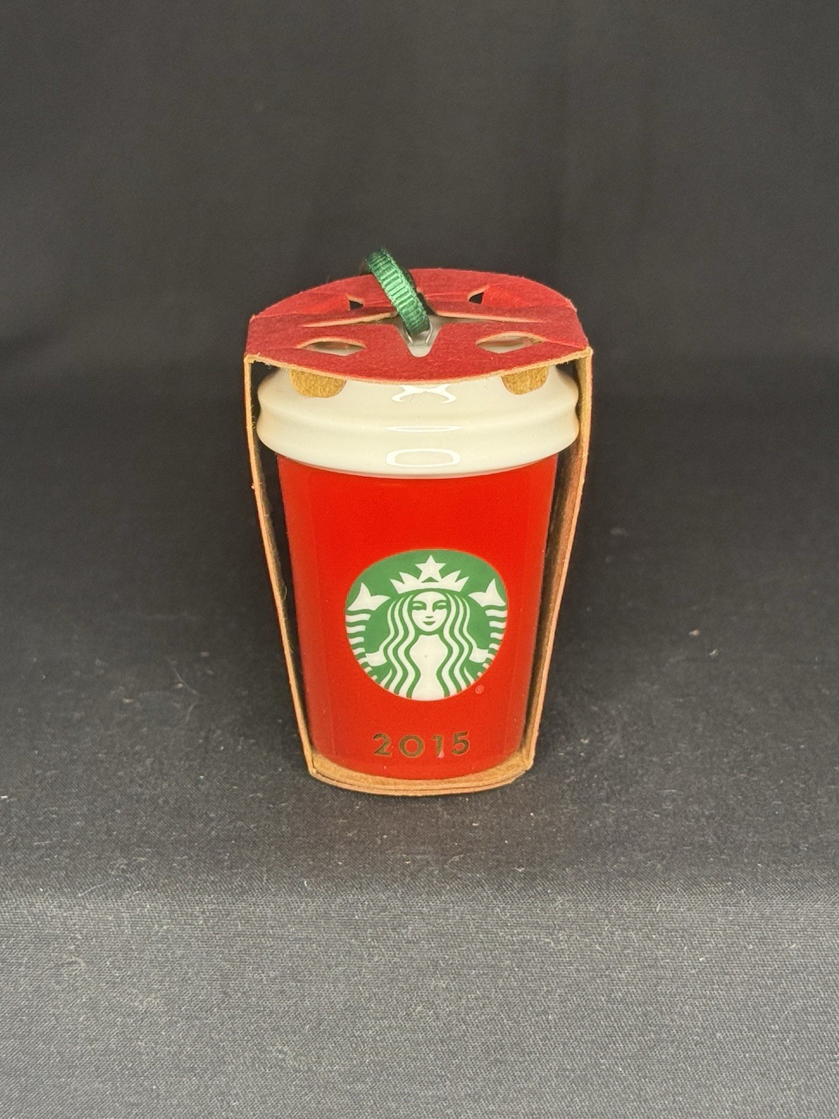 Starbucks Coffee Christmas Holiday Ornament 2015 Red To Go Travel Cup 