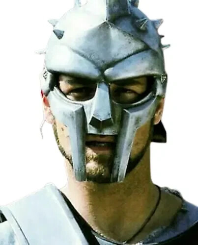 Medieval Maximus Gladiator Helmet With Wooden Stand Wearable Metal Helmet