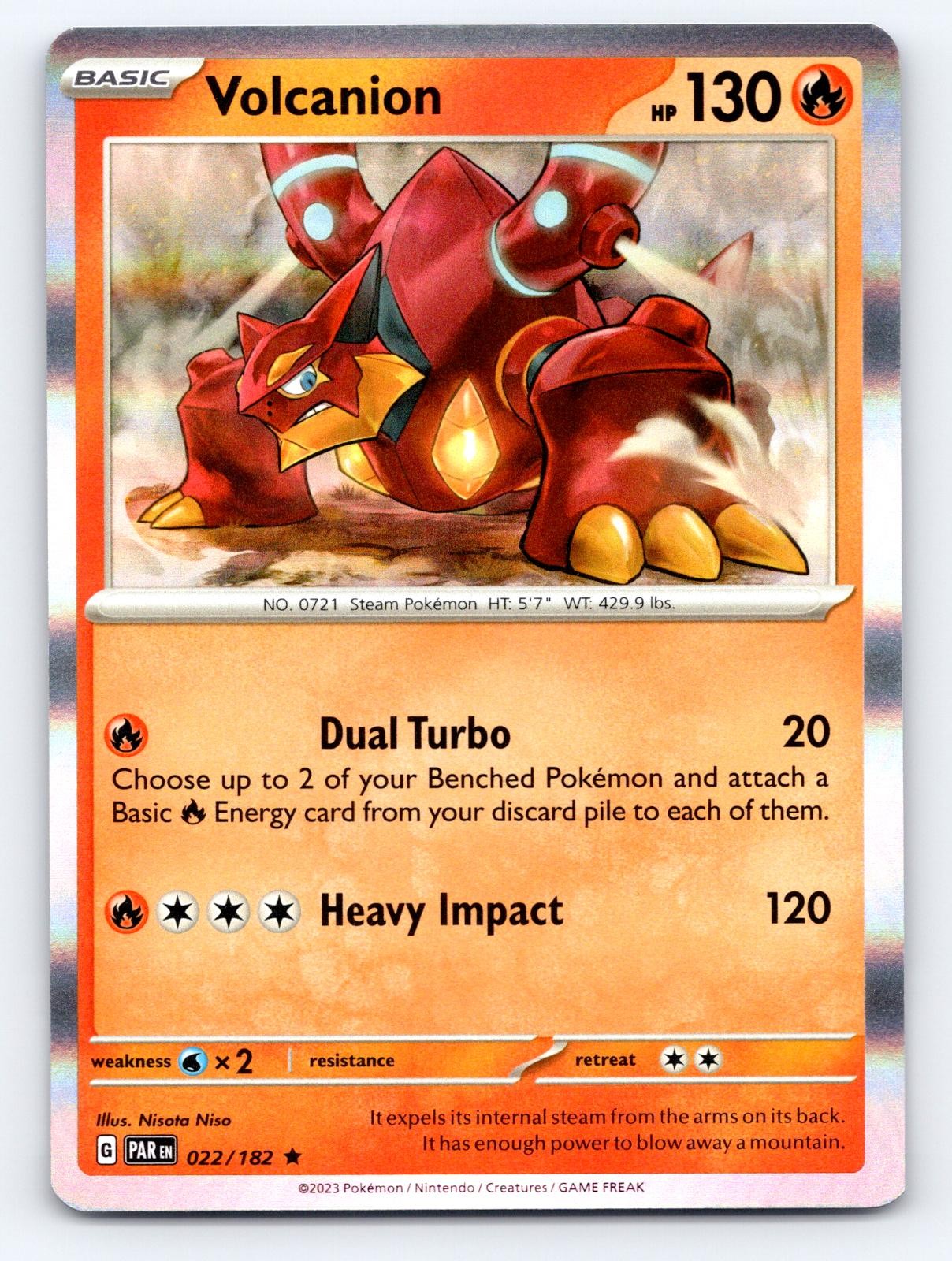 Volcanion 022/182 Rare Paradox Rift Pokemon Holo Near Mint