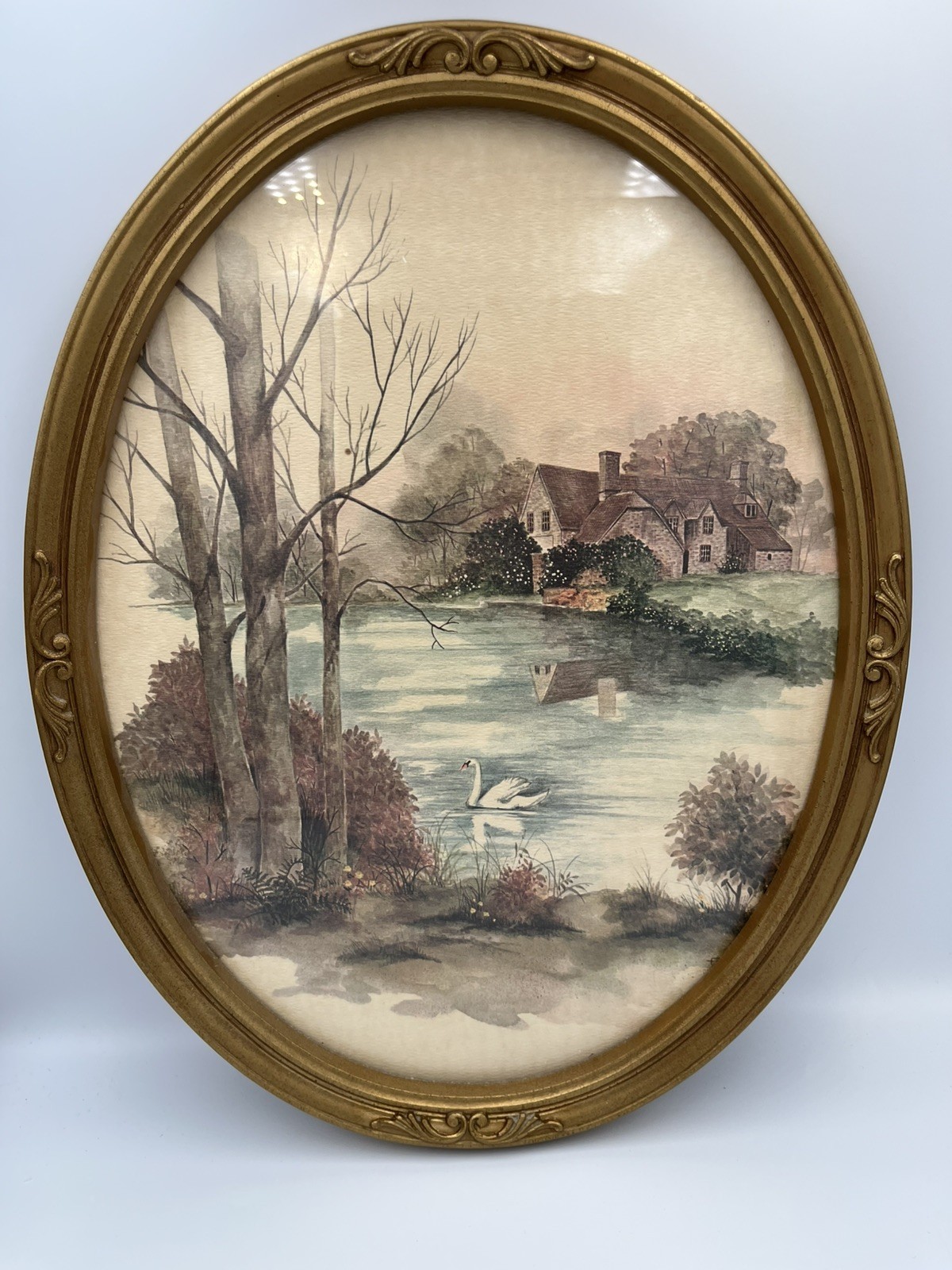 Vintage Homco Oval Watercolor Print by Frank Massa 13