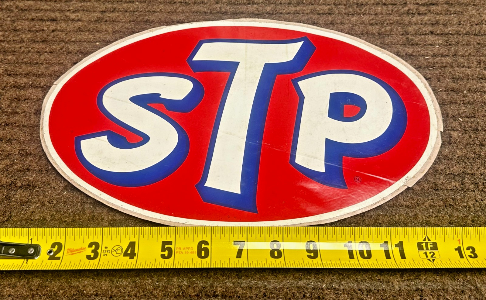 STP LARGE OVAL Race Car Sticker Very Collectable, 1960's Rear or Front Fender