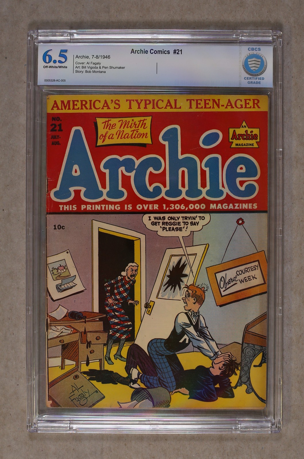 Archie #21 CBCS 6.5 1946 0005328-AC-005