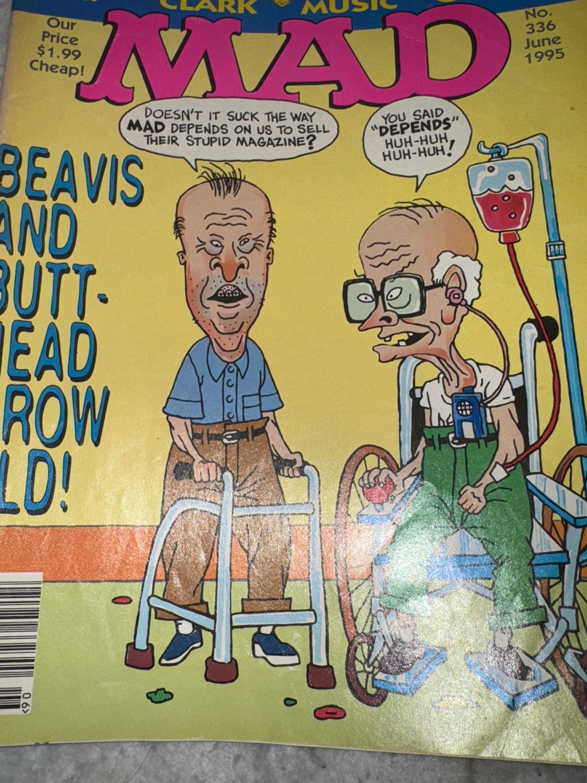 MAGAZINE Mad Mag 1995 #336 Beavis and Butthead (EXCELLENT) June Vintage Original