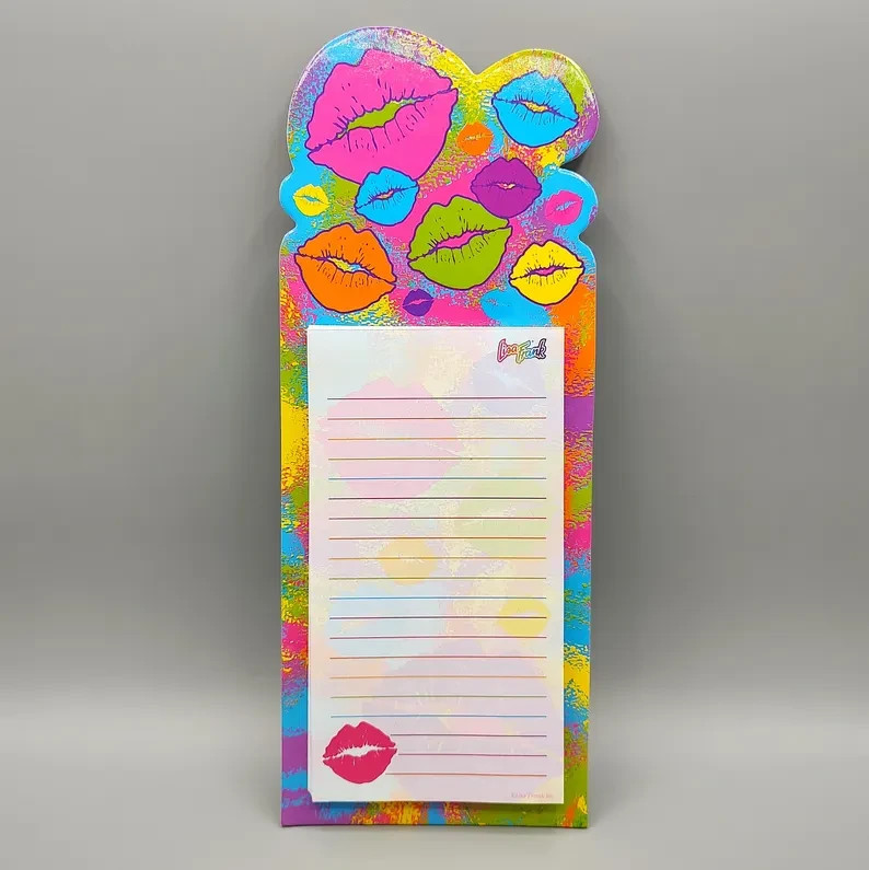 Vintage Lisa Frank Magnetic Notepad Note Pad Lips / Notebook 
